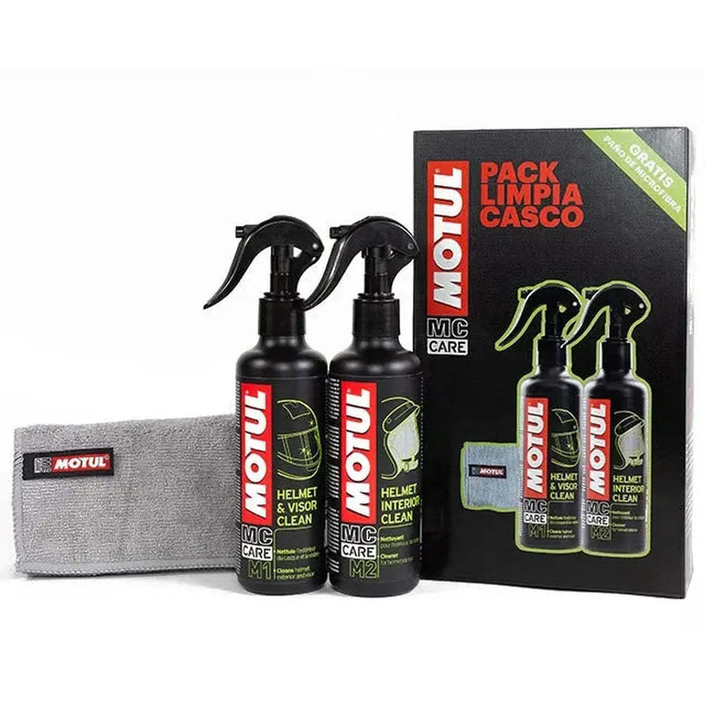 Motul Helmet Care Kit med visirrens og hjelmrenser