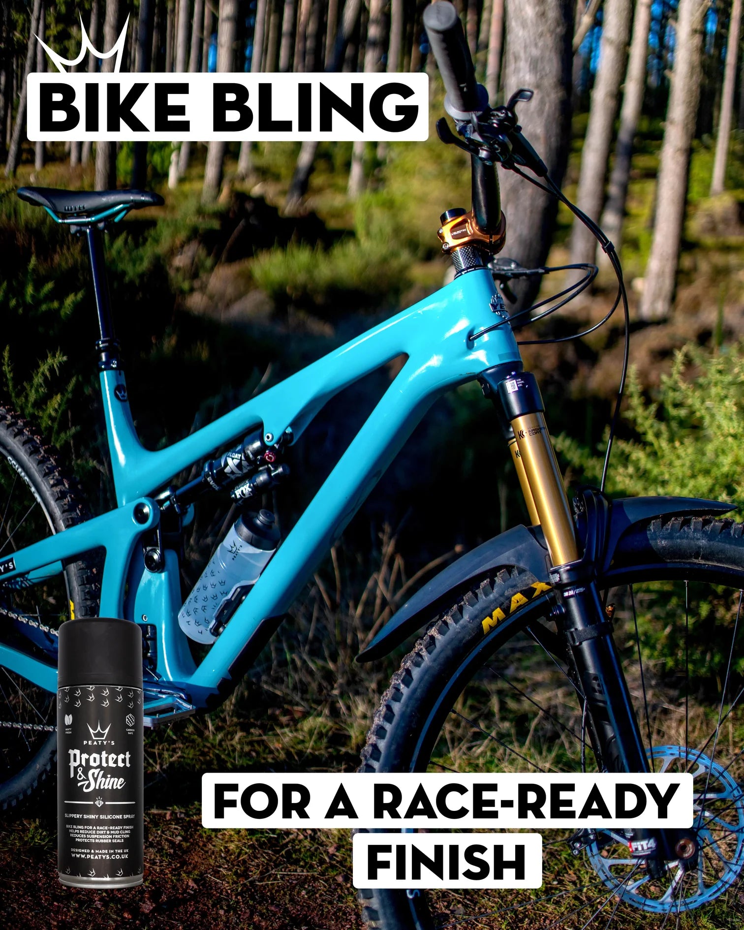 Peaty's Protect & Shine Spray til glans og beskyttelse af cykel