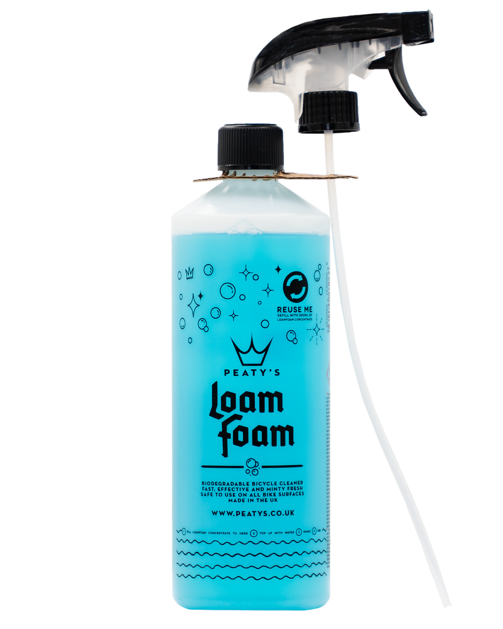 Peaty's LoamFoam 1000ml bionedbrydelig rengøringsspray til effektiv vask af cykel, ladcykel og motorcykel.