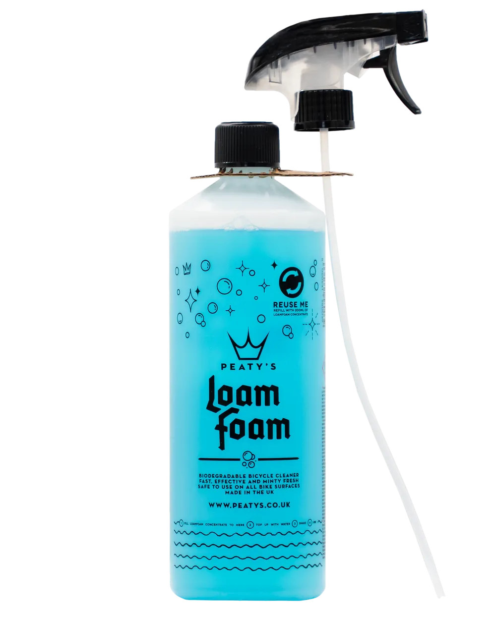 Peaty's LoamFoam 1000ml bionedbrydelig rengøringsspray til effektiv vask af cykel, ladcykel og motorcykel.